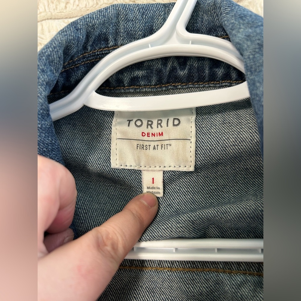 Torrid Distressed Denim Jacket - Picture 7 of 8